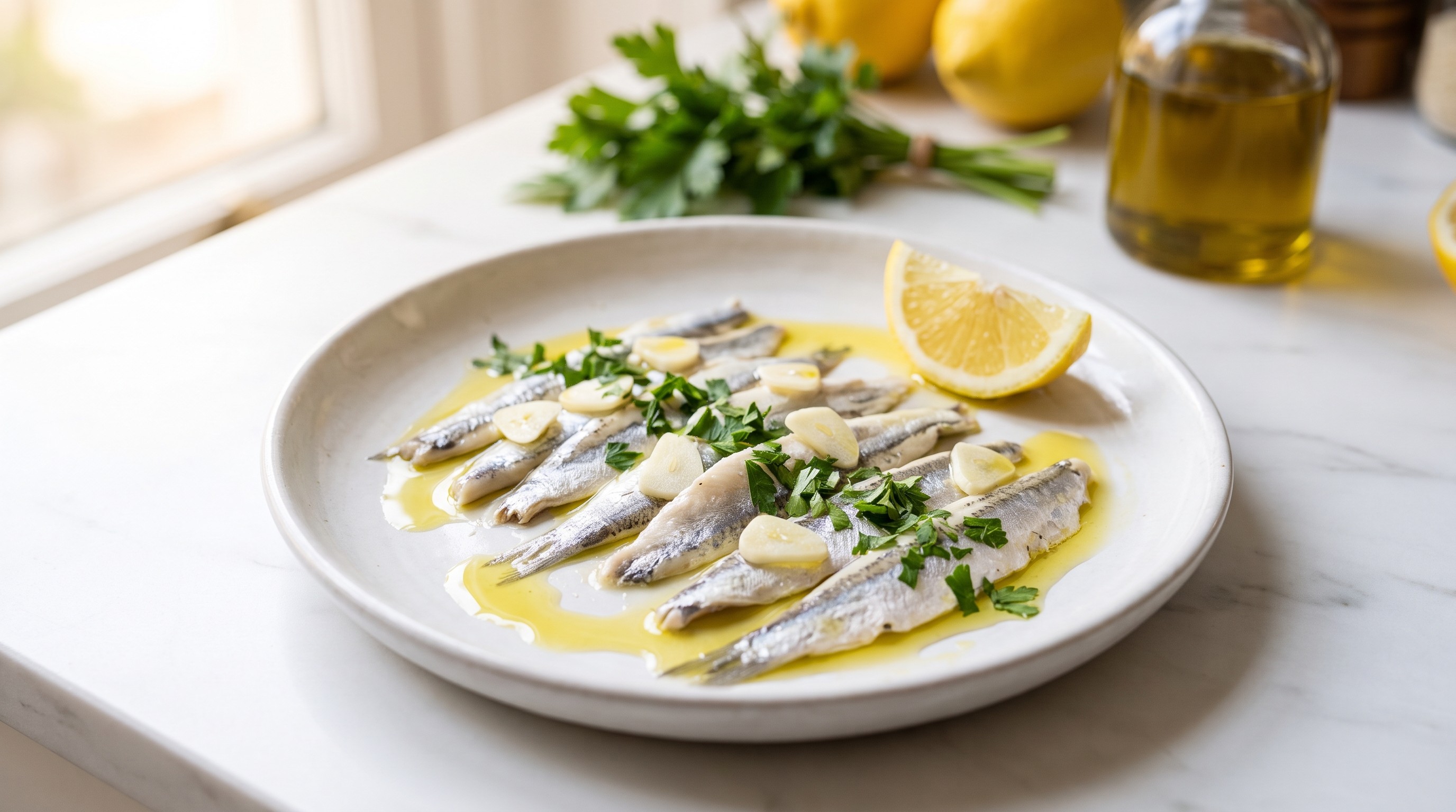Boquerones en Vinagre (Ikan Anchovy Jeruk Cuka) - Resipi Indeks Glisemik Rendah