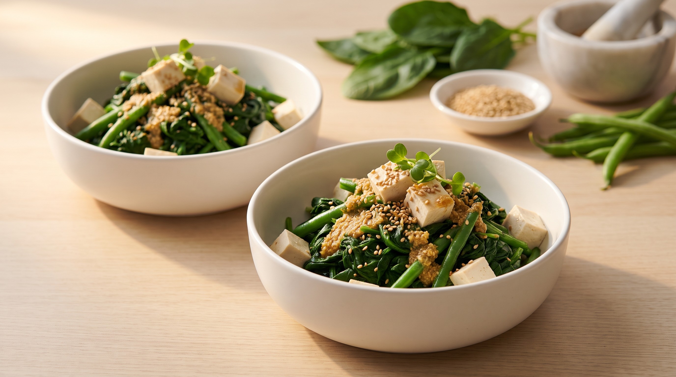 Goma-ae with Firm Tofu - Low Glycemic Recipe