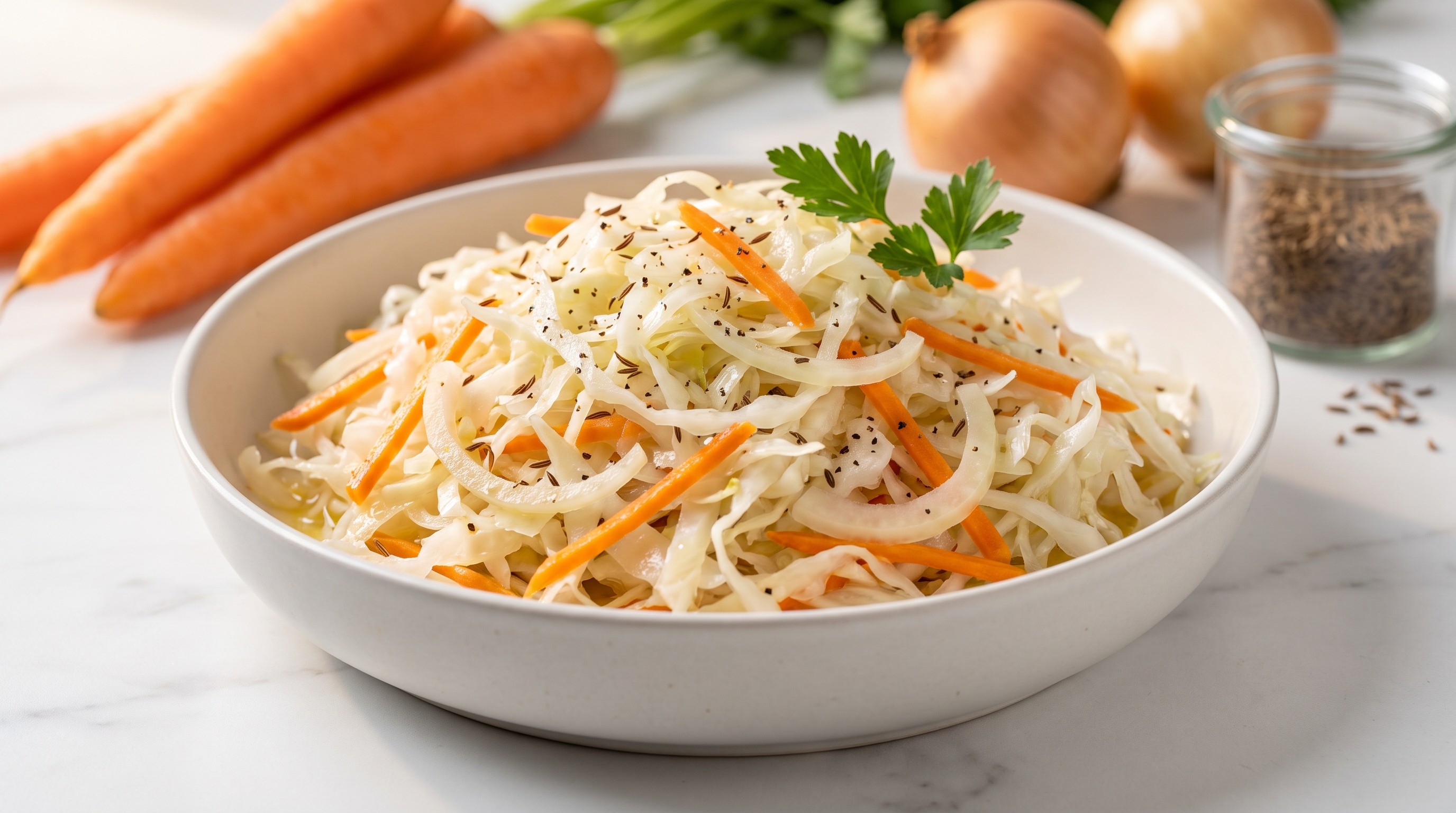 Krautsalat — Pressed Cabbage Salad with Caraway and Vinegar - Low Glycemic Recipe
