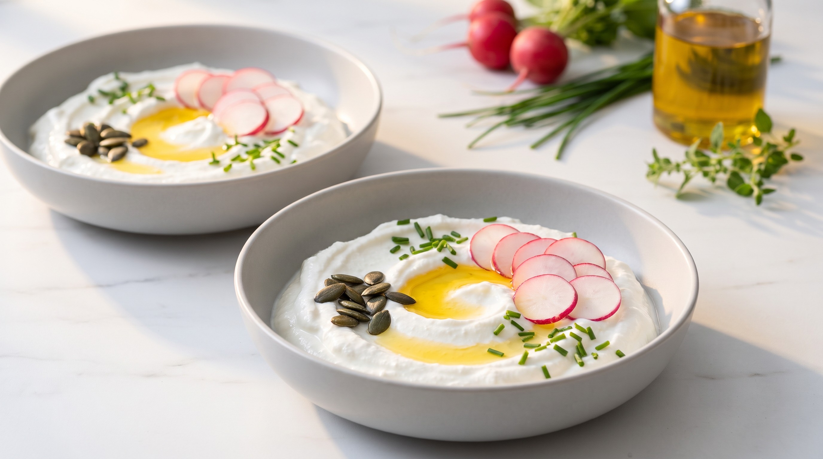 Quark with Linseed Oil, Chives and Radish - Low Glycemic Recipe