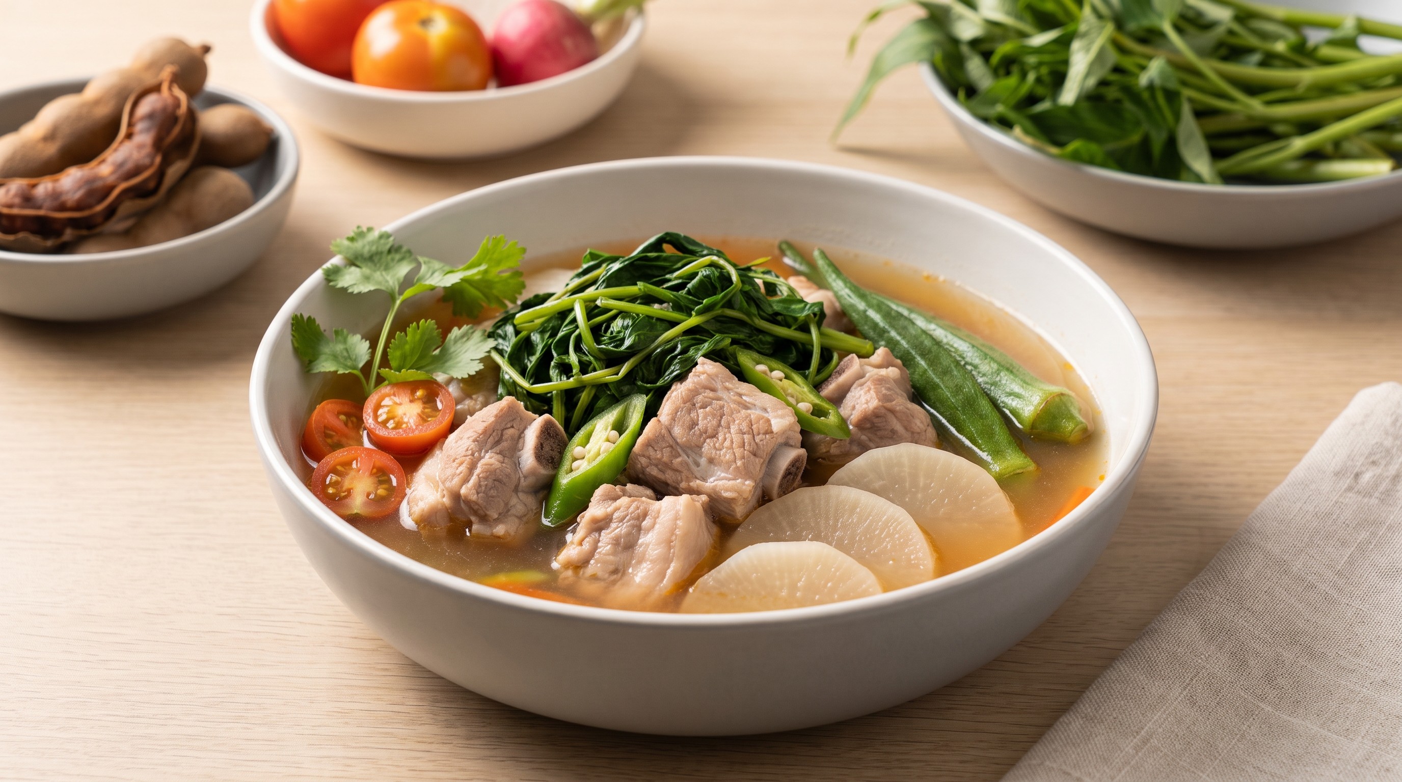 Sinigang na Baboy (Filipińska Kwaśna Zupa Wieprzowa z Rzodkiewką i Kangkongiem) - Niskoglikemiczny Przepis